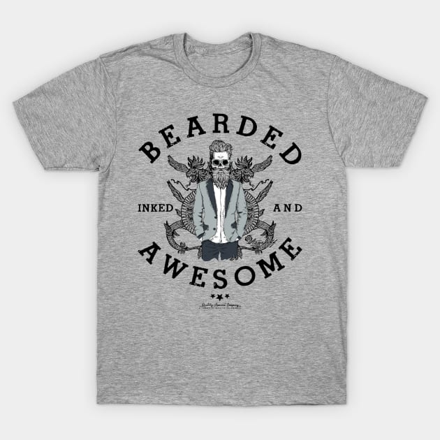 Bearded Inked and Awesome T-Shirt by StoneDeff